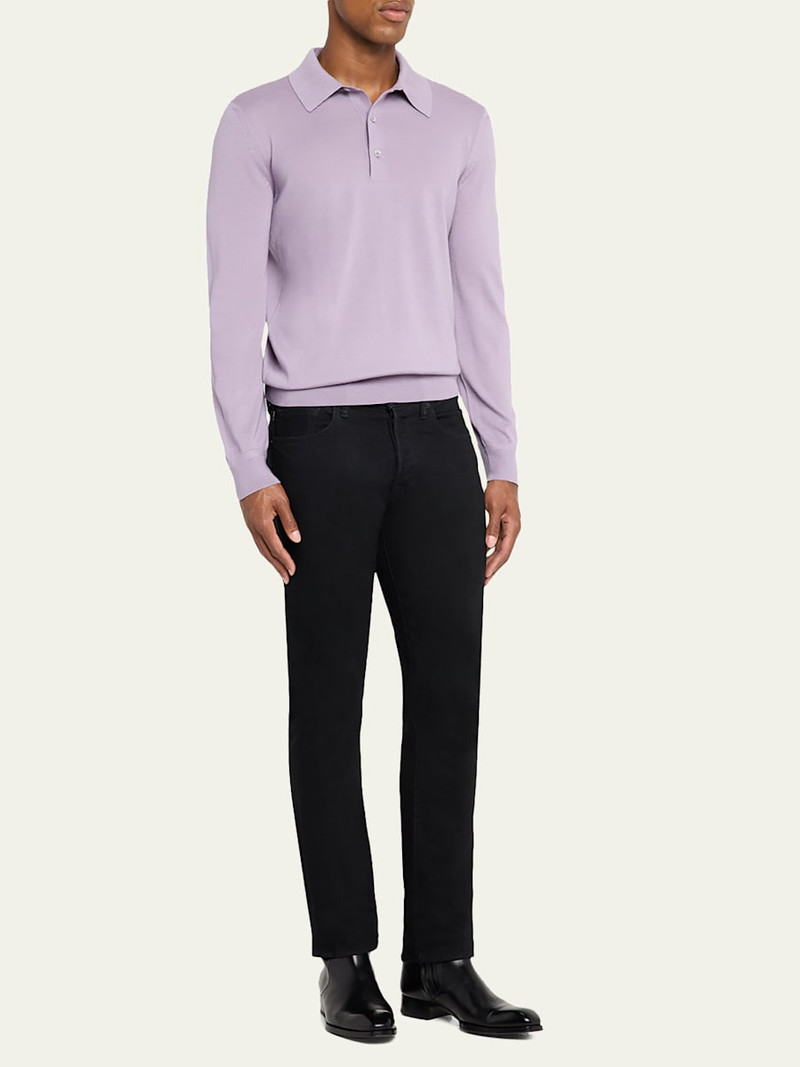 TOM FORD Men's Cashmere and Silk Long-Sleeve Polo Sweater outlook