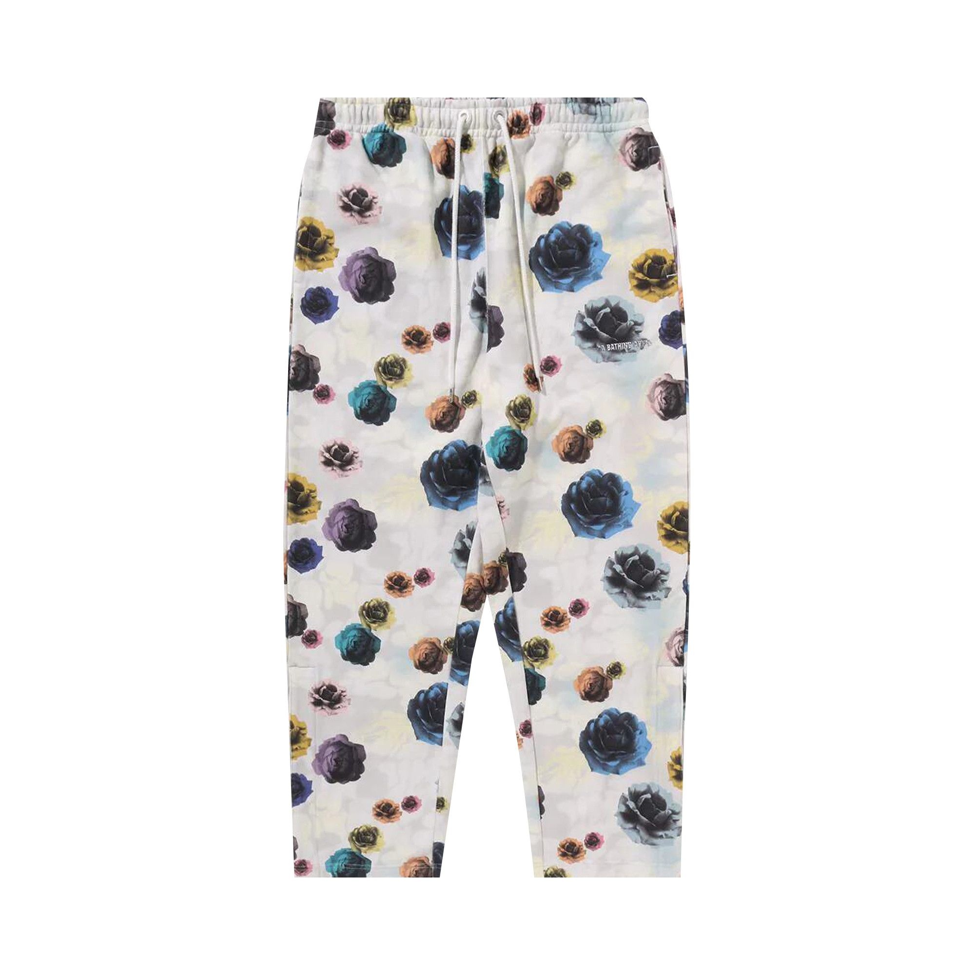 BAPE Floral Camo Sweat Pants 'Ivory' - 1