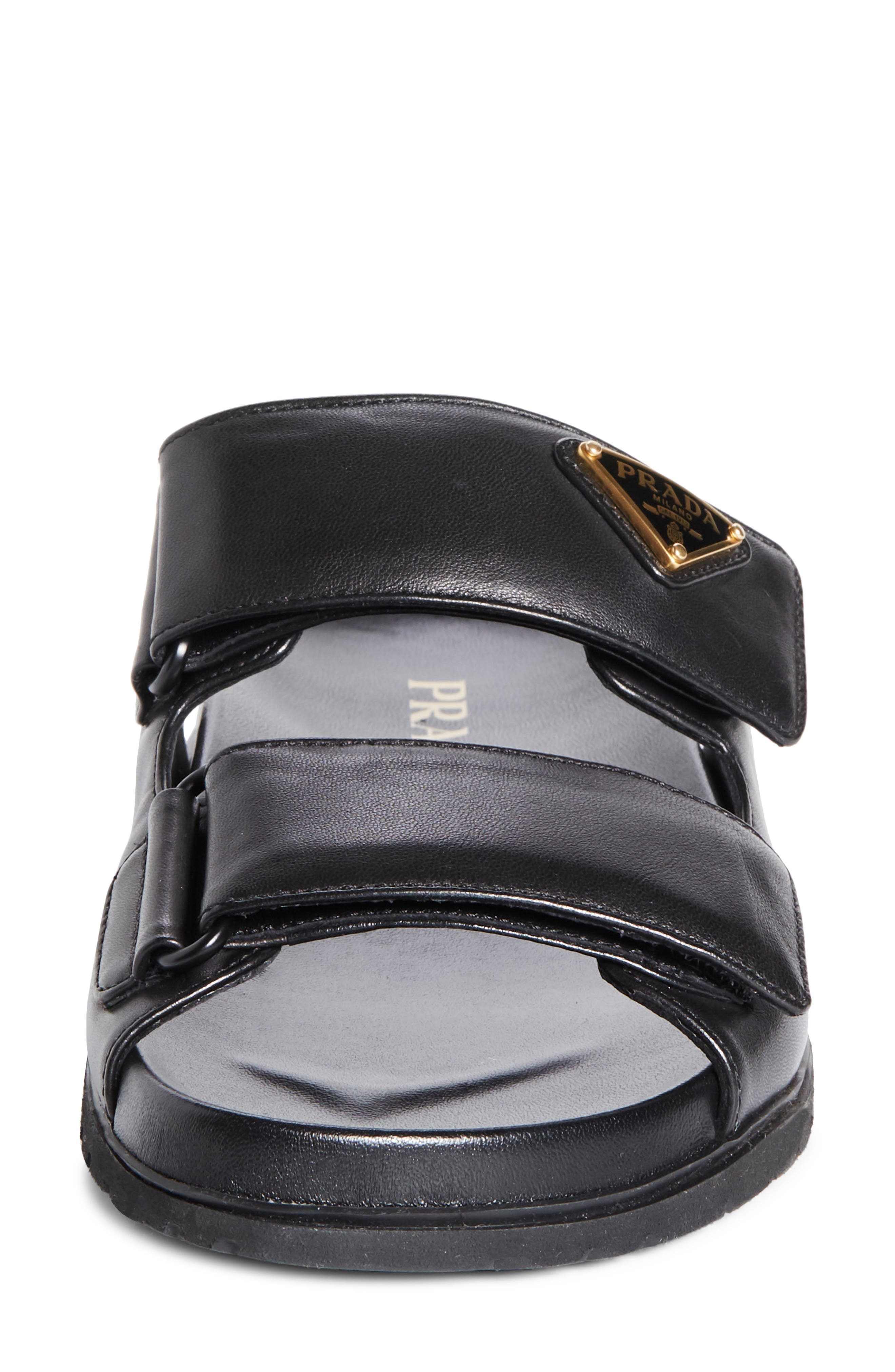 Prada Double Band Slide Sandal in Nero at Nordstrom - 4