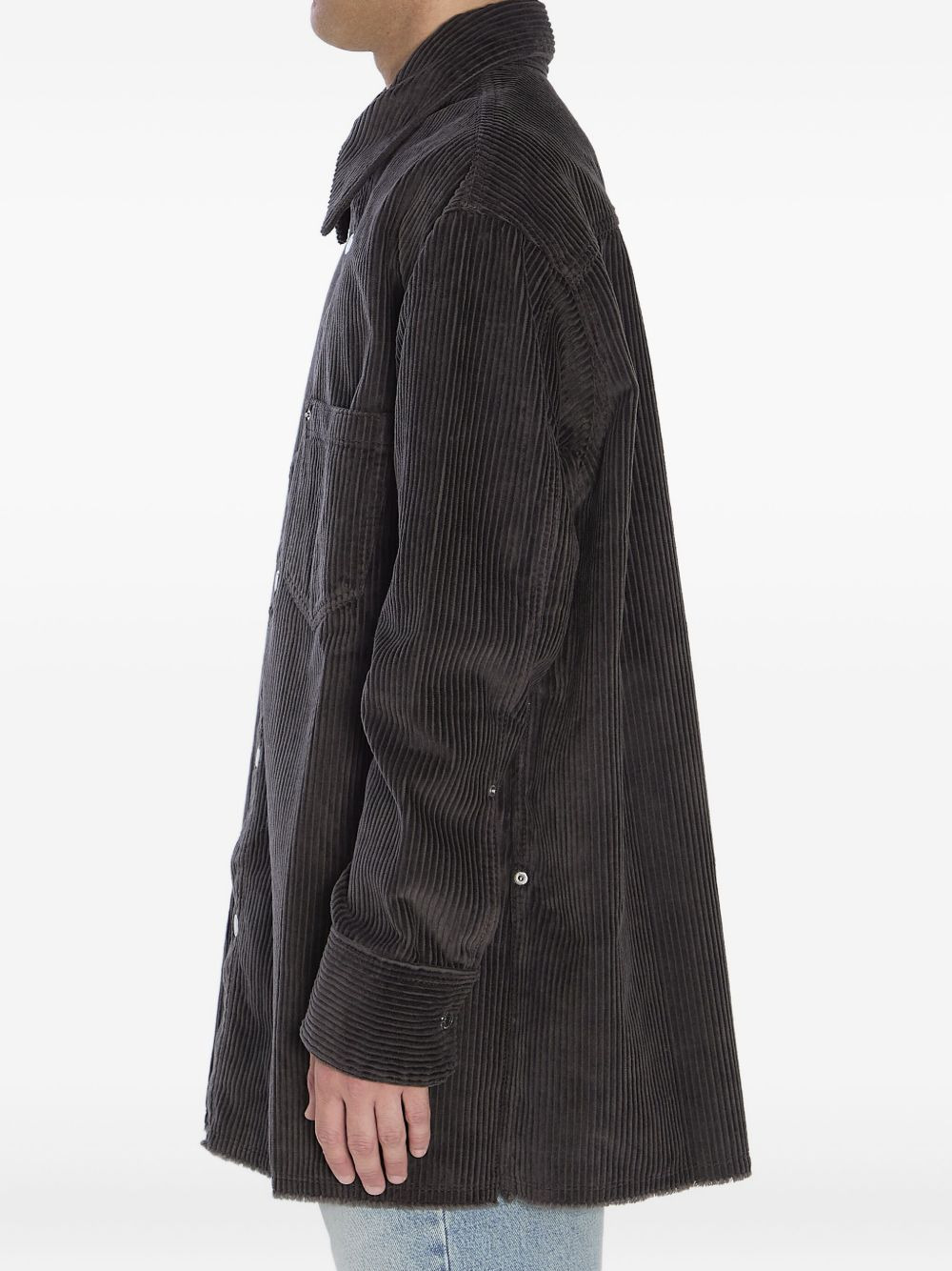 corduroy patch-pocket shirt jacket - 3