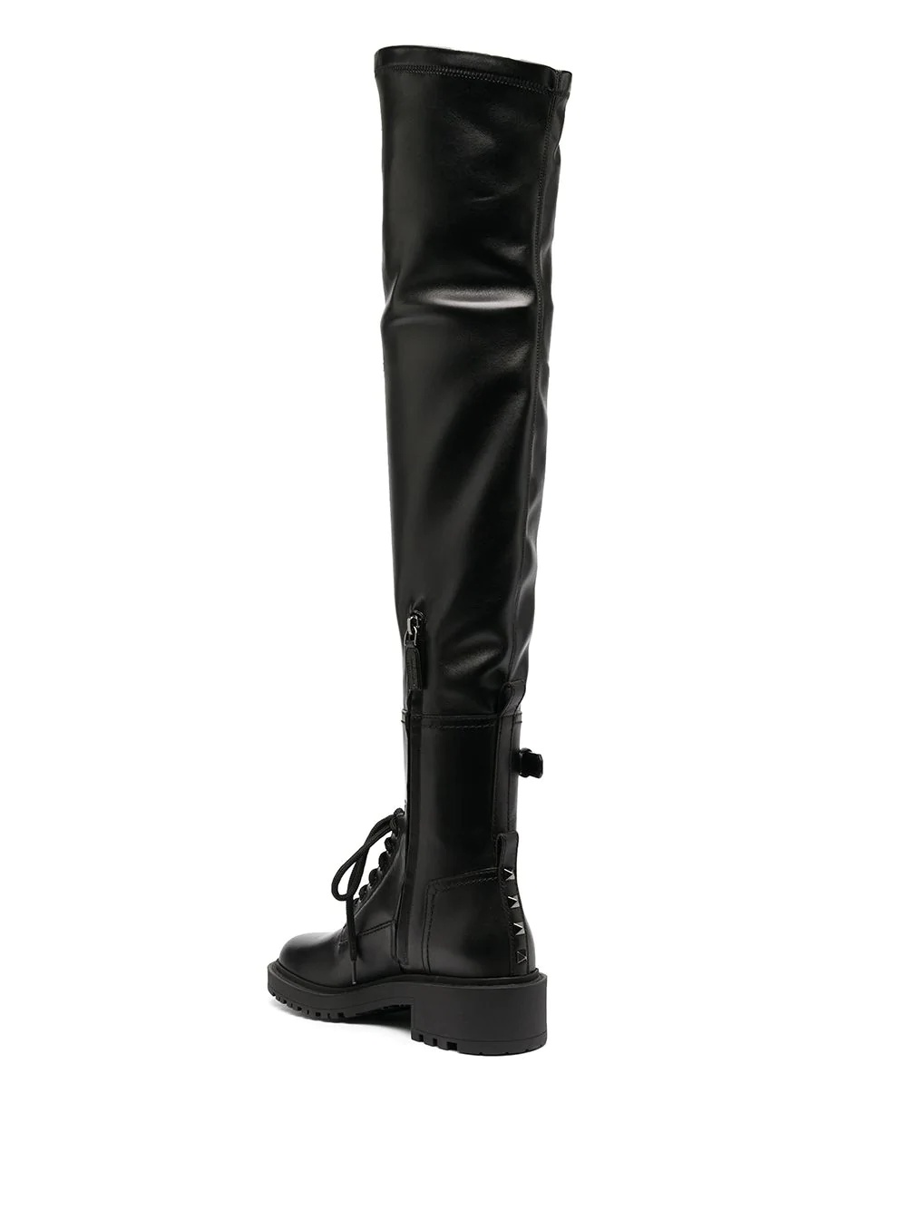 Rockstud over-the-knee combat boots - 3