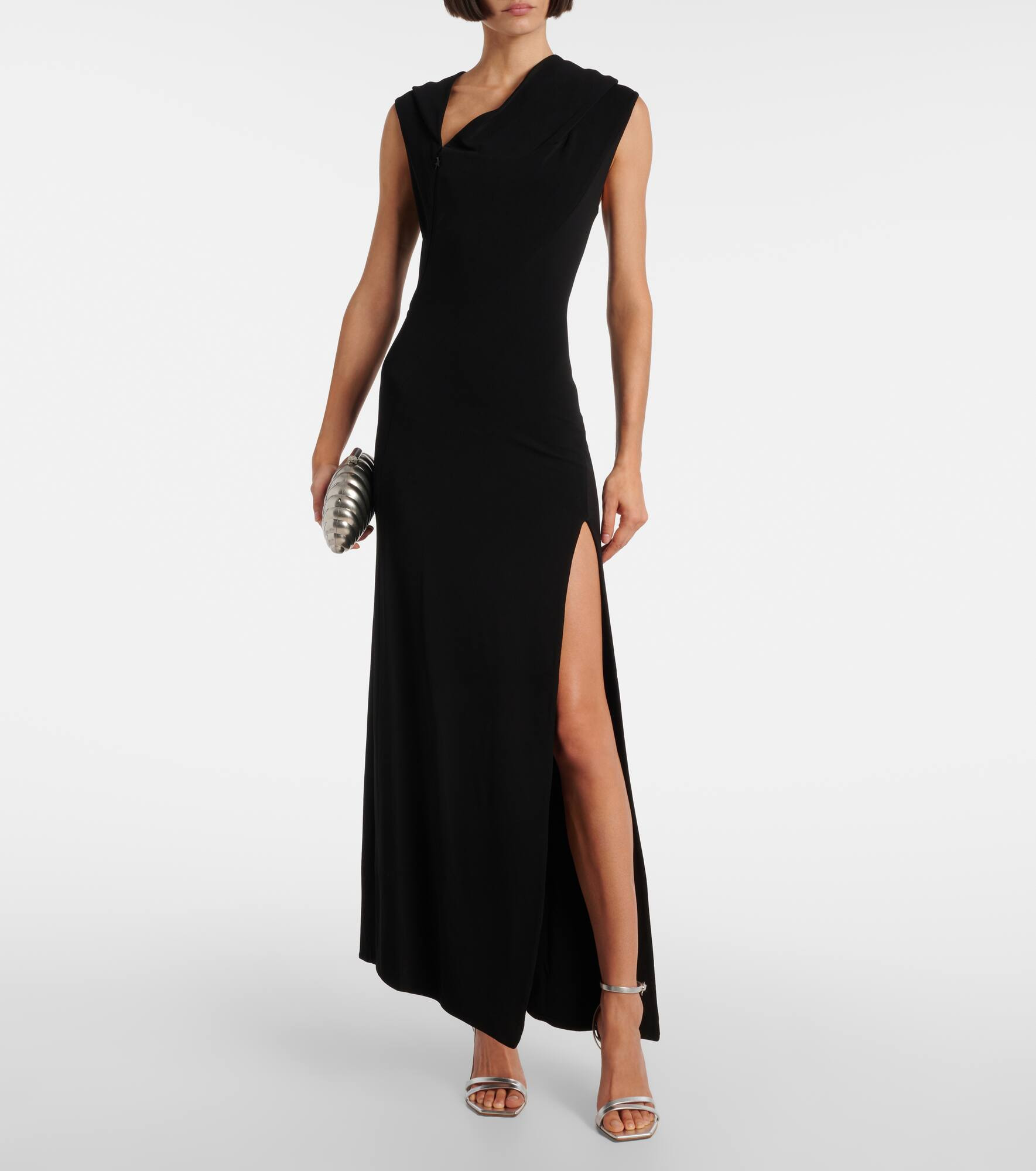 Asymmetric jersey gown - 2