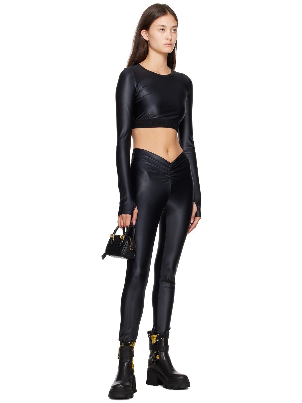 Versace Jeans Couture Chain Couture - Crop top for Woman - Black