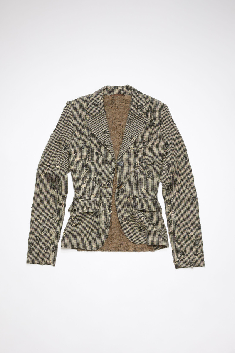Fitted suit jacket - Grey/beige - 1