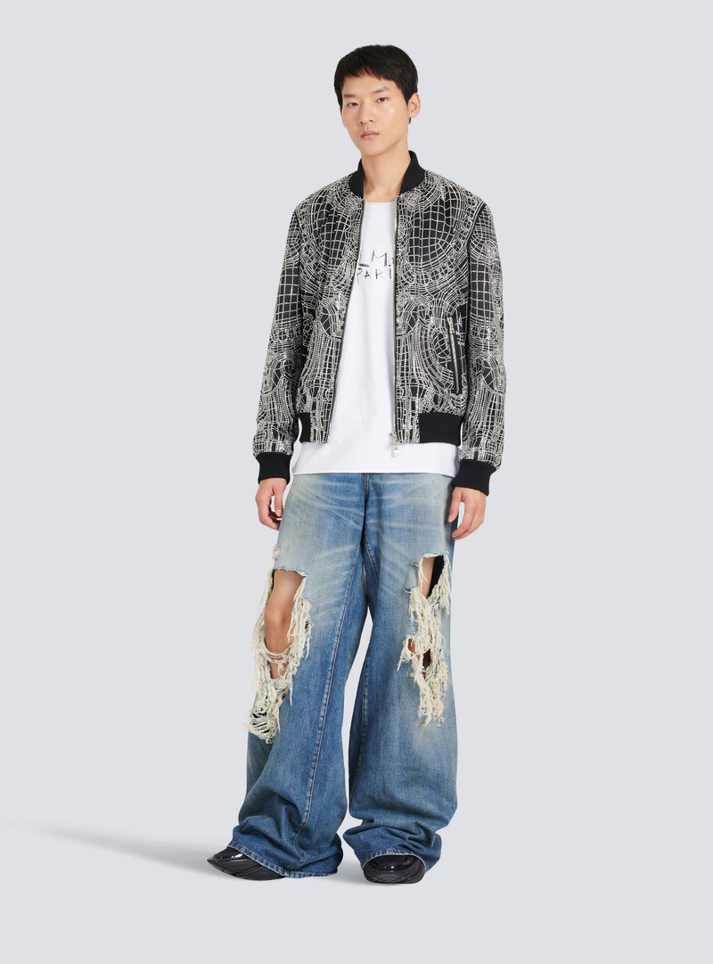 Balmain Embroidered silk bomber jacket outlook