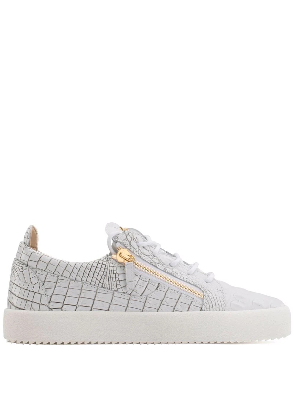 Frankie textured zip-detail sneakers - 1