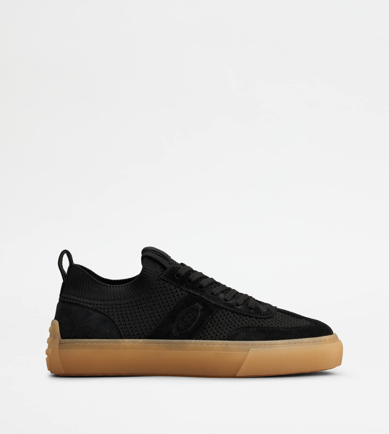 TOD'S SNEAKERS IN FABRIC AND SUEDE - BLACK 1