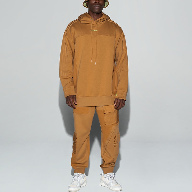 adidas originals x IVY PARK Crossover Solid Color Splicing Detail hooded Sports Couple Style Brown G - 5