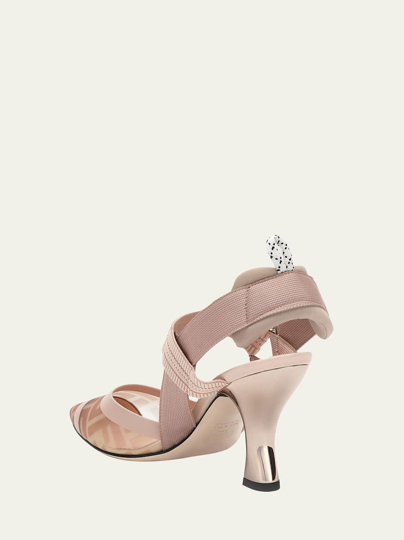 FENDI Colibri 85mm FF Mesh Slingback High-Heel Pumps outlook