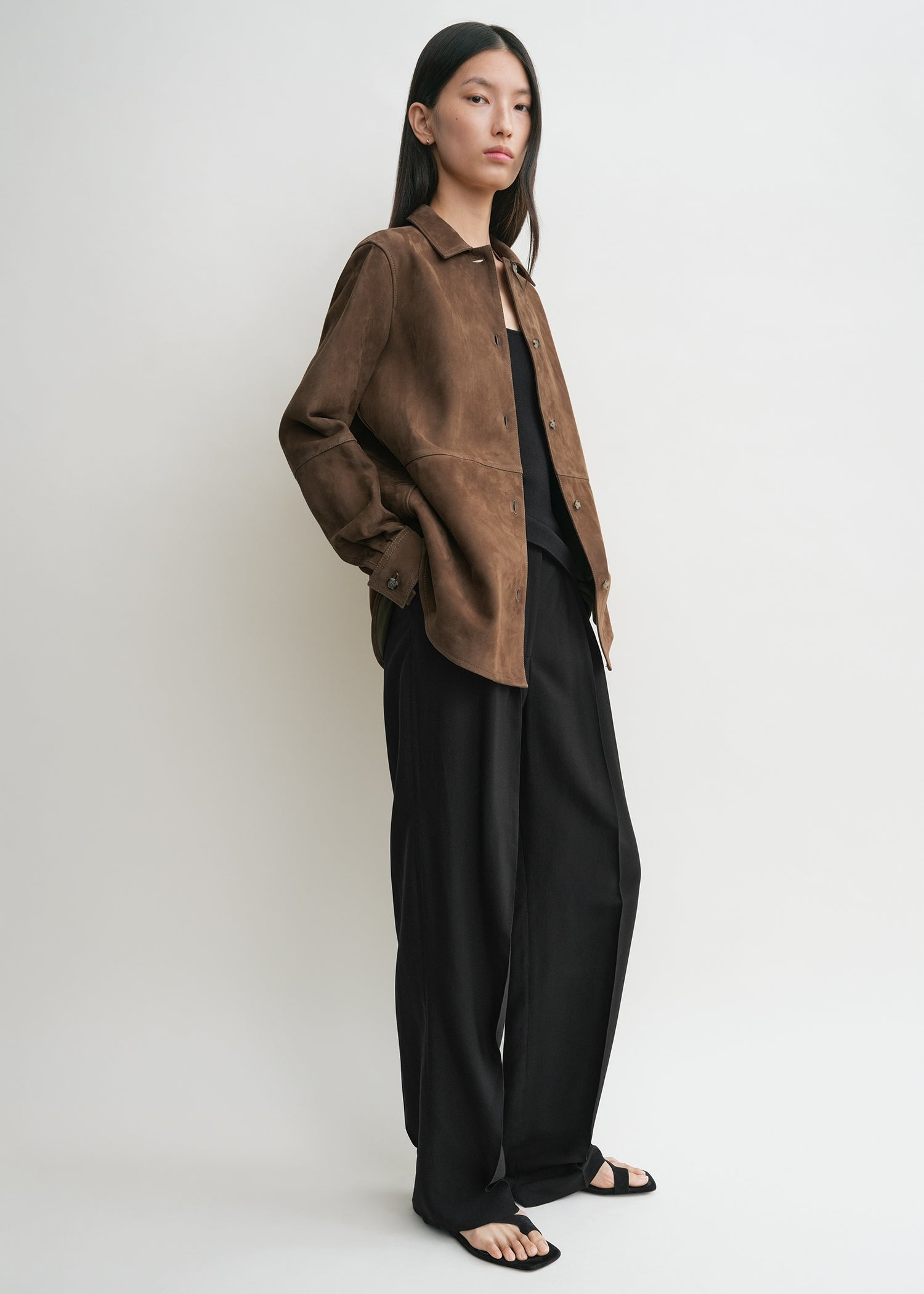 Soft suede shirt tobacco - 3