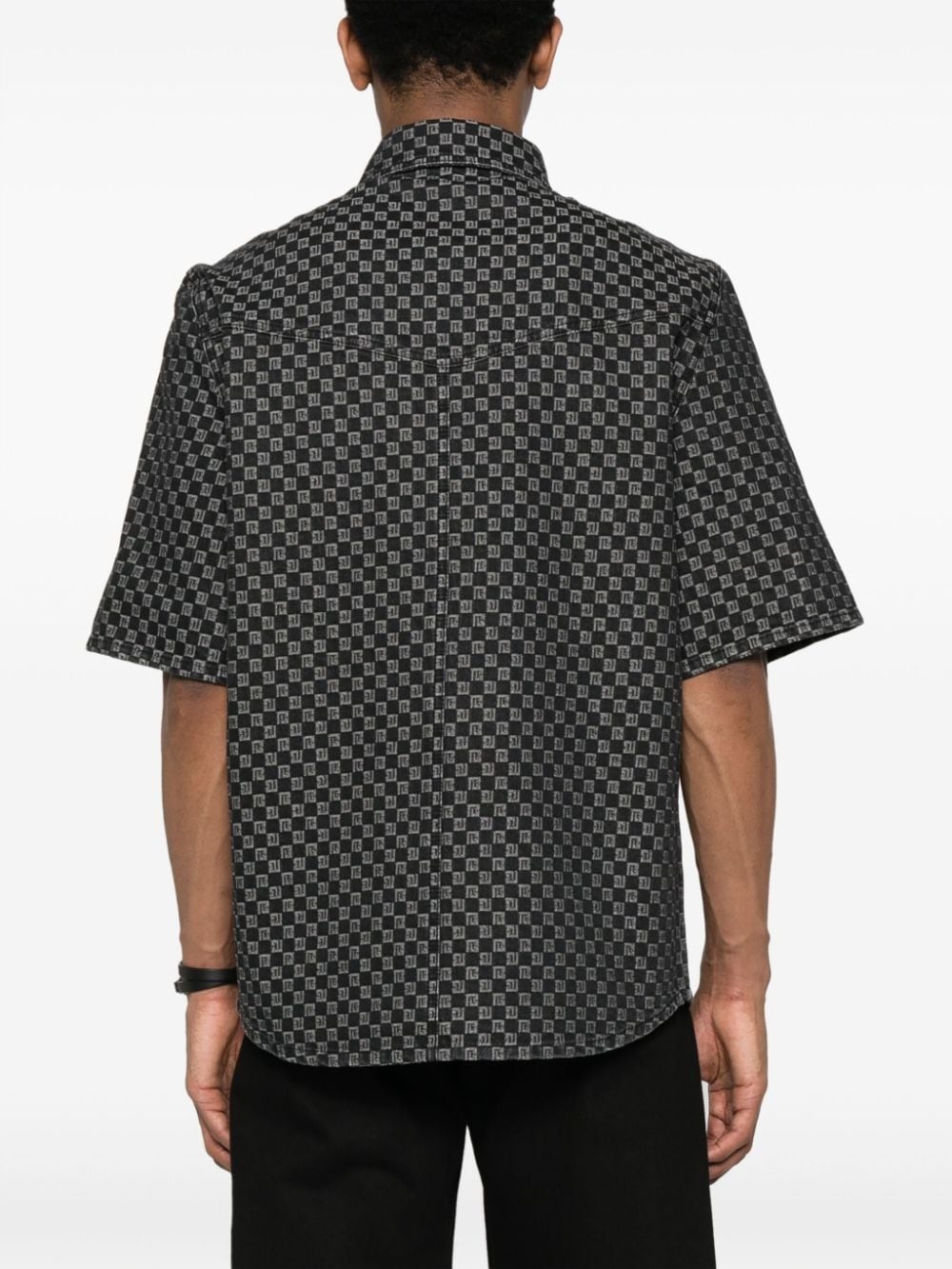 monogram-jacquard cotton shirt - 4