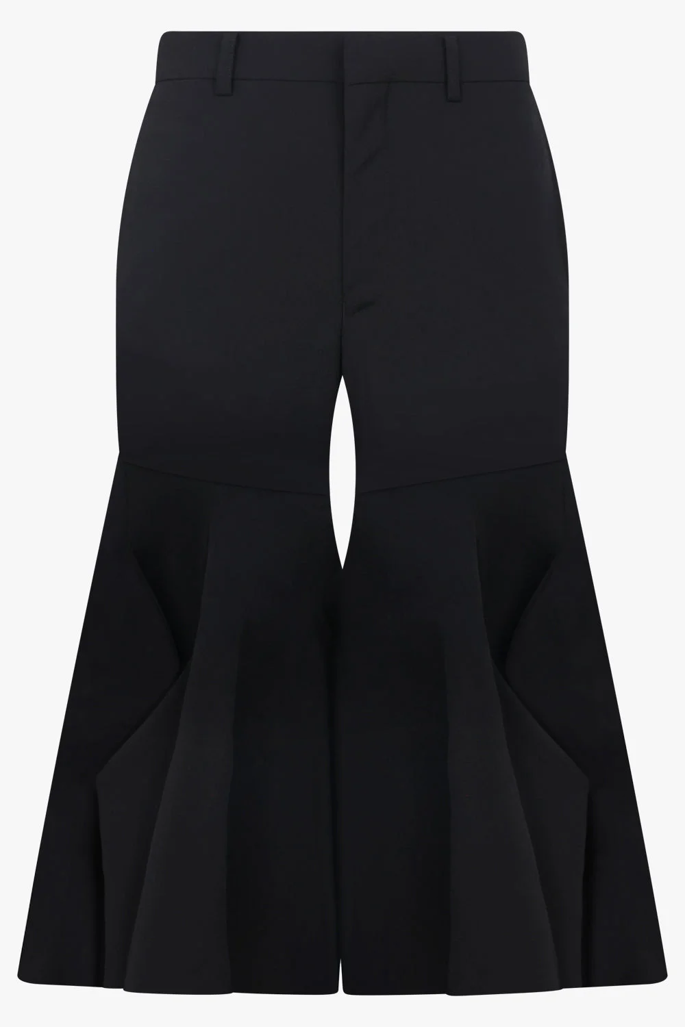 RUFFLE HEM CROP PANT | BLACK - 1