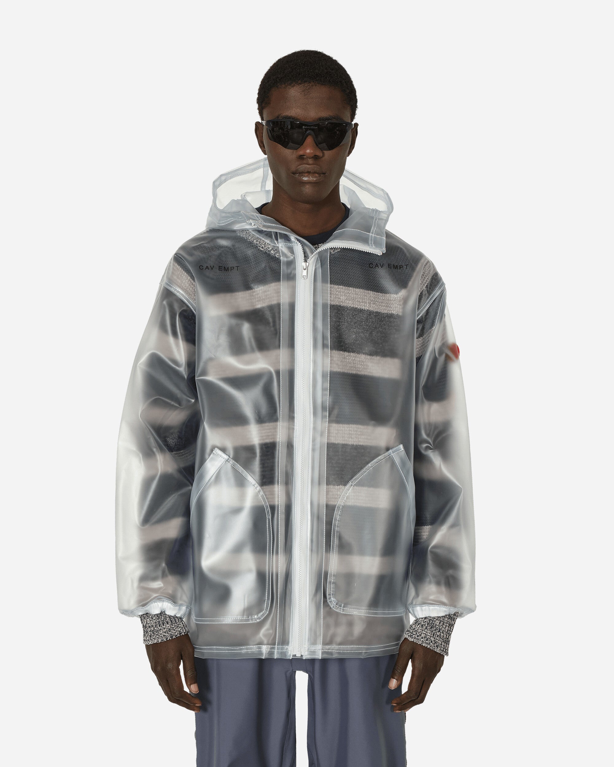 Cav Empt PVC Hood Zip Jacket White | slamjam | REVERSIBLE