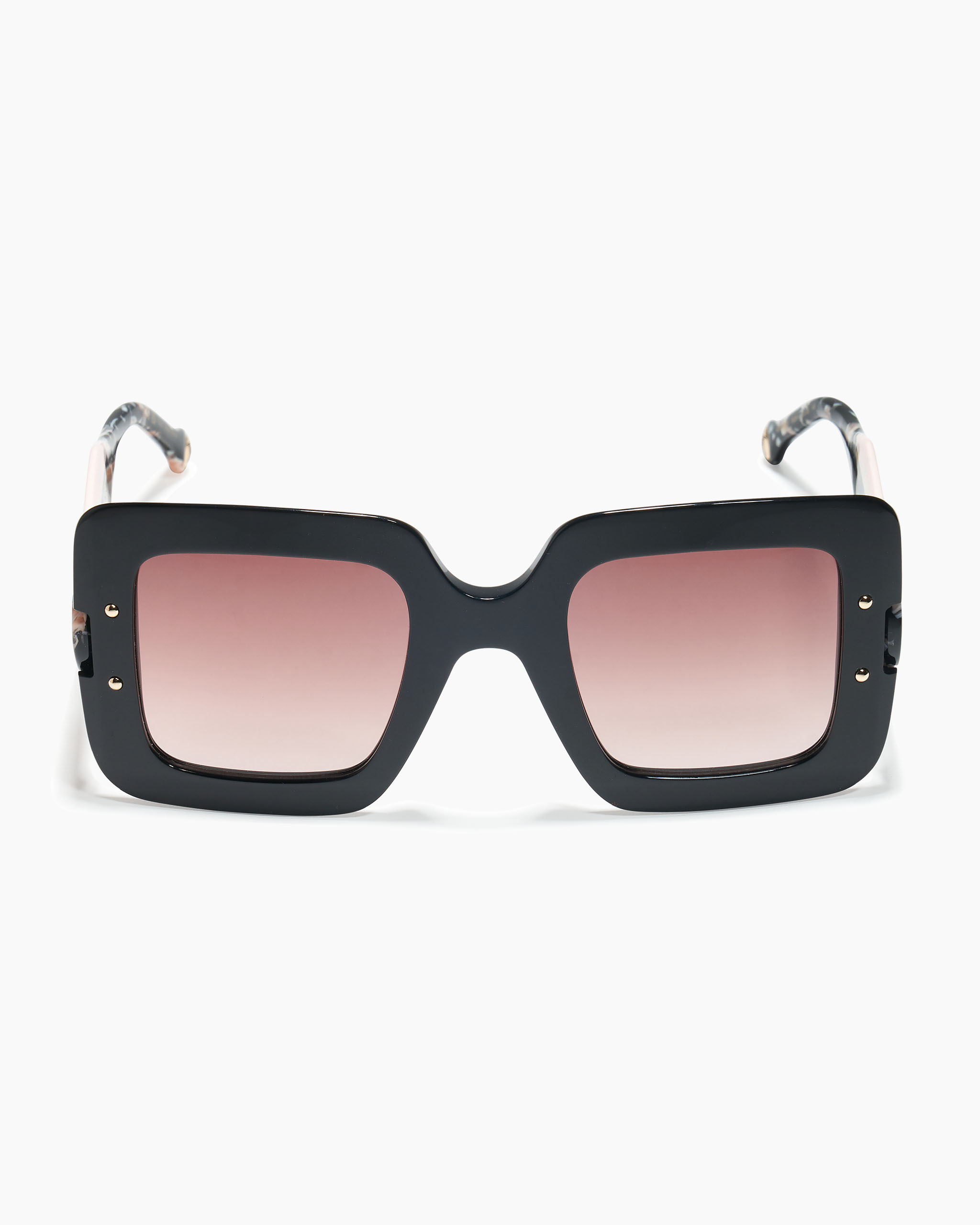 Square Frame Sunglasses with Contrast Temples - 4