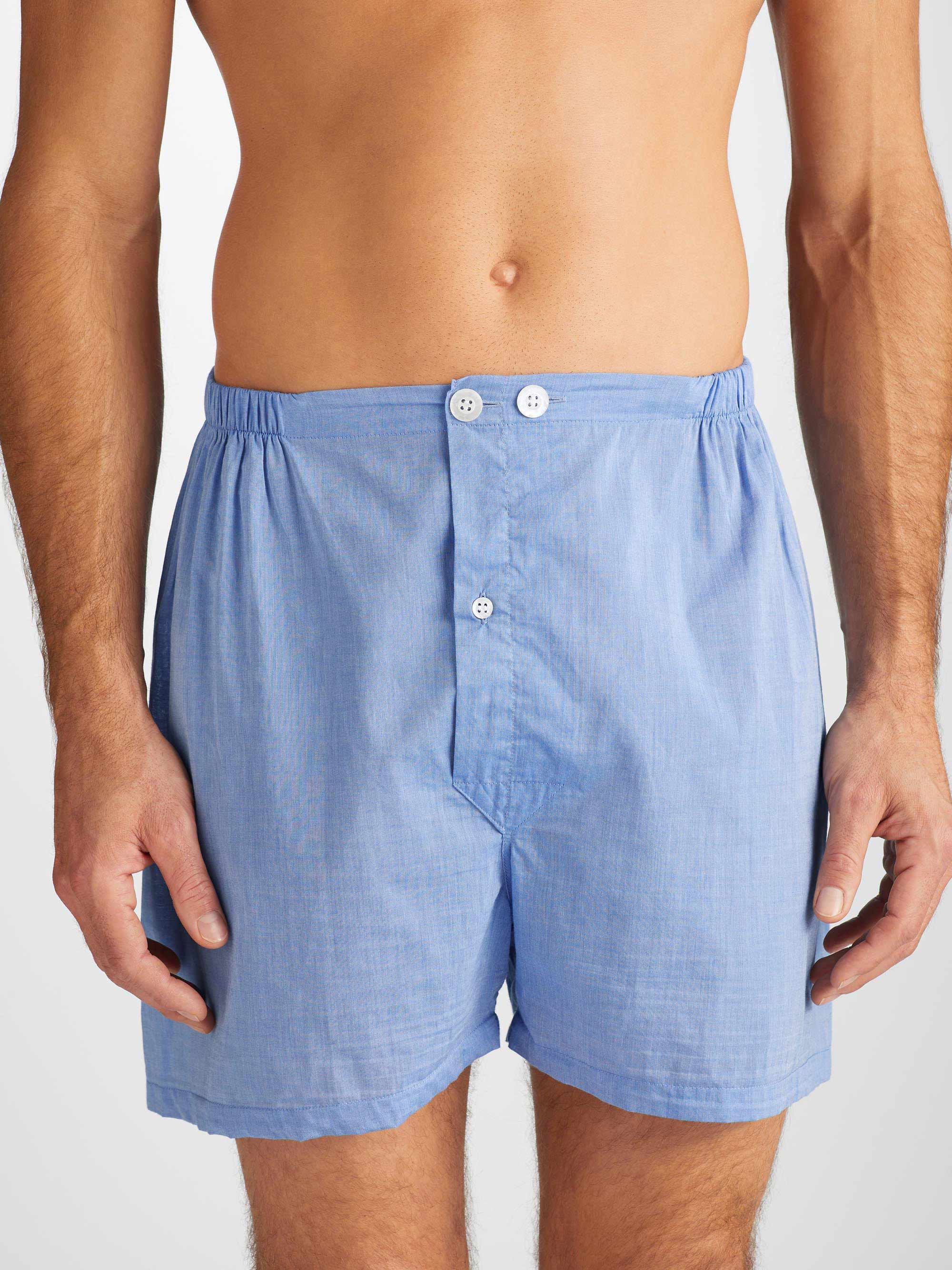 Men's Short Pyjamas Amalfi Cotton Batiste Blue - 5