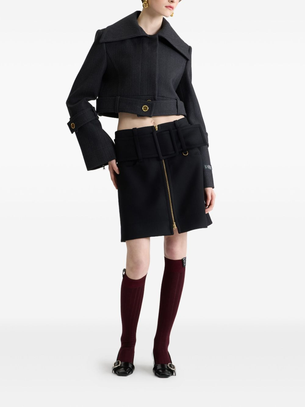 belted wide-lapel jacket - 2