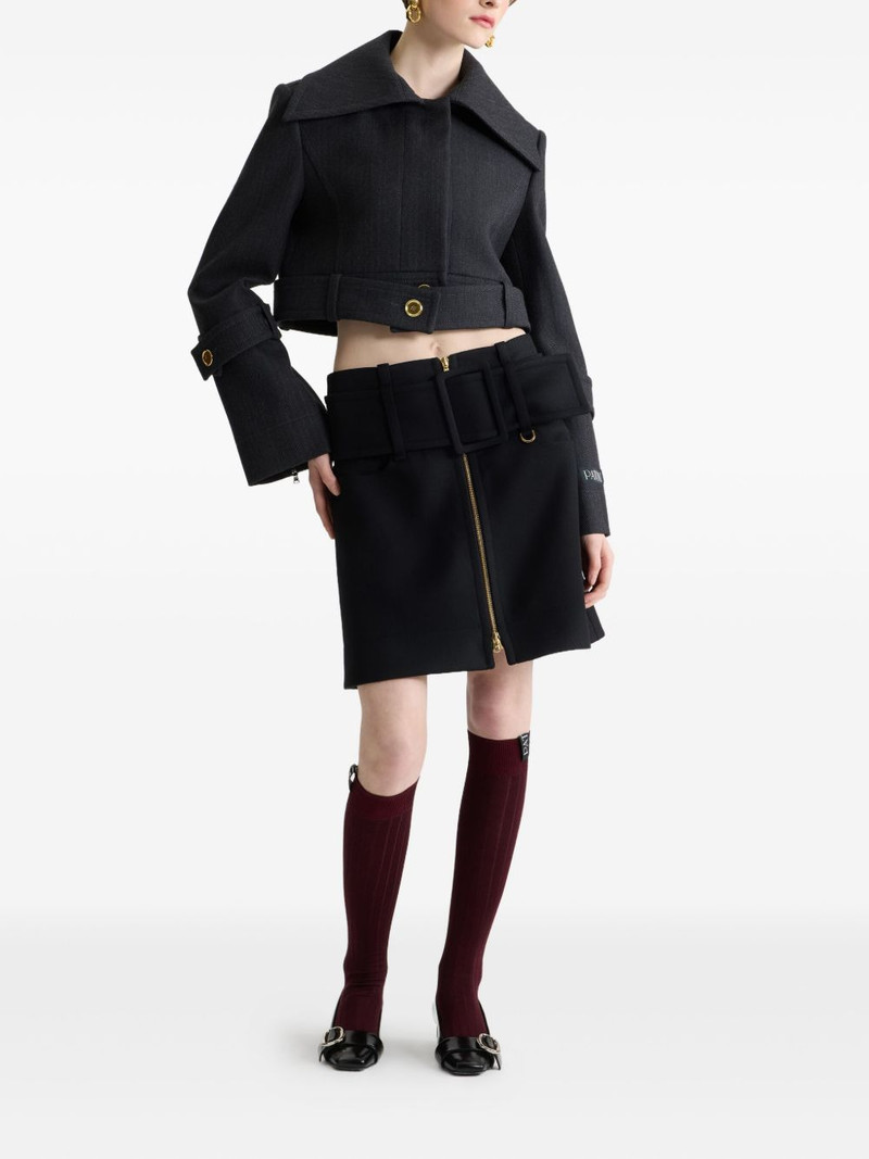 PATOU belted wide-lapel jacket outlook