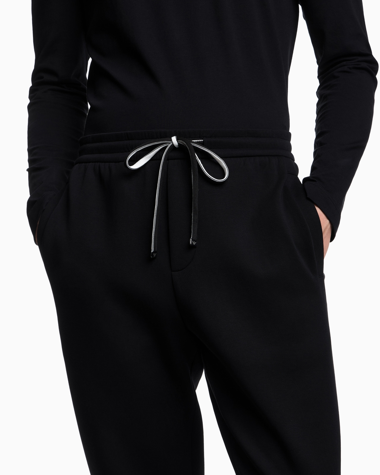 Double-jersey joggers with eagle logo patch - 5