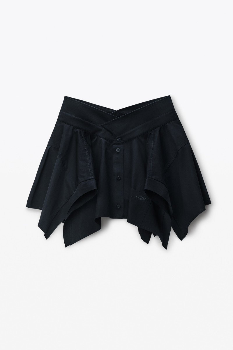 Black Deconstructed Cotton Skirt 1