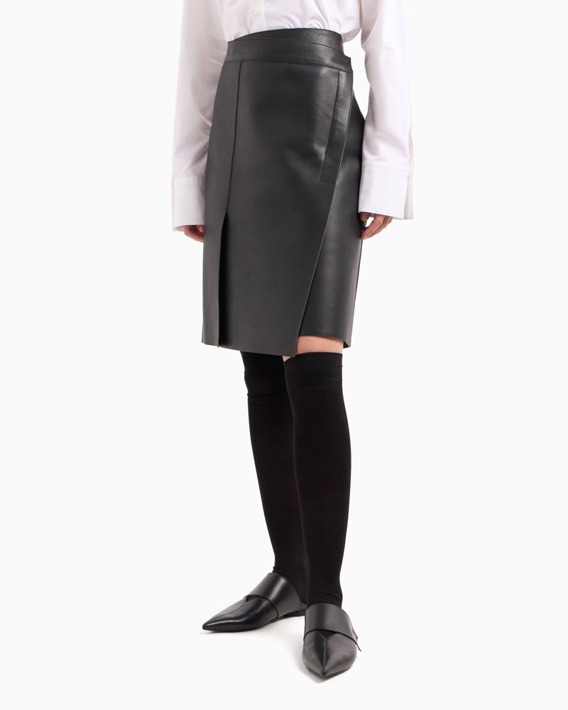 EMPORIO ARMANI DAWN TO DUSK NAPPA LAMBSKIN WRAP SKIRT outlook