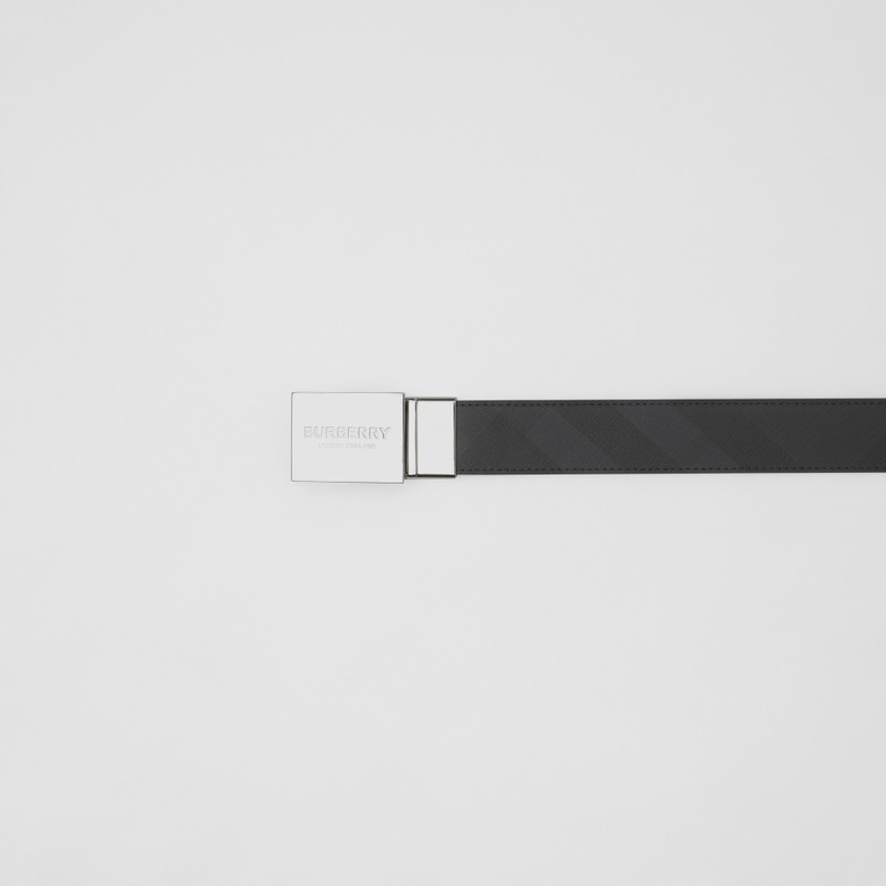 Burberry Reversible Plaque Buckle London Check and Leather Belt outlook