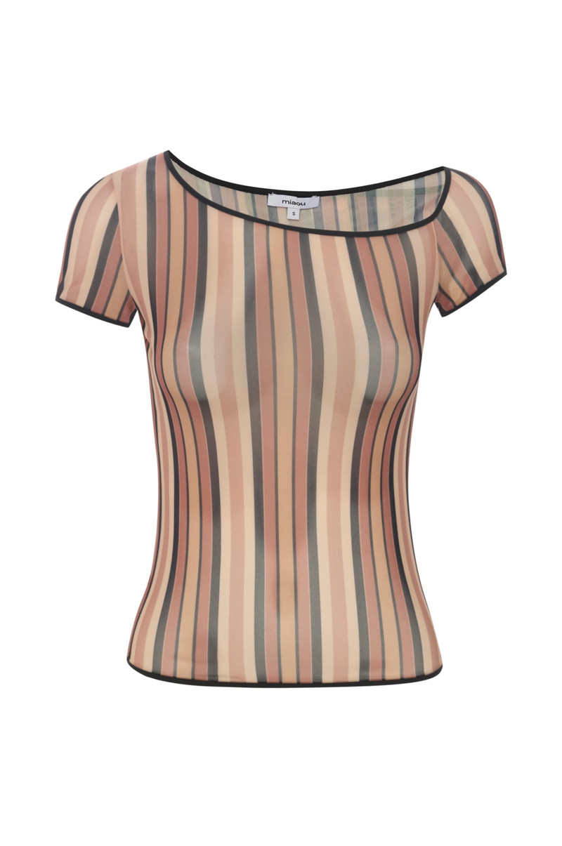 miaou MIMI TEE - SALMON STRIPE outlook