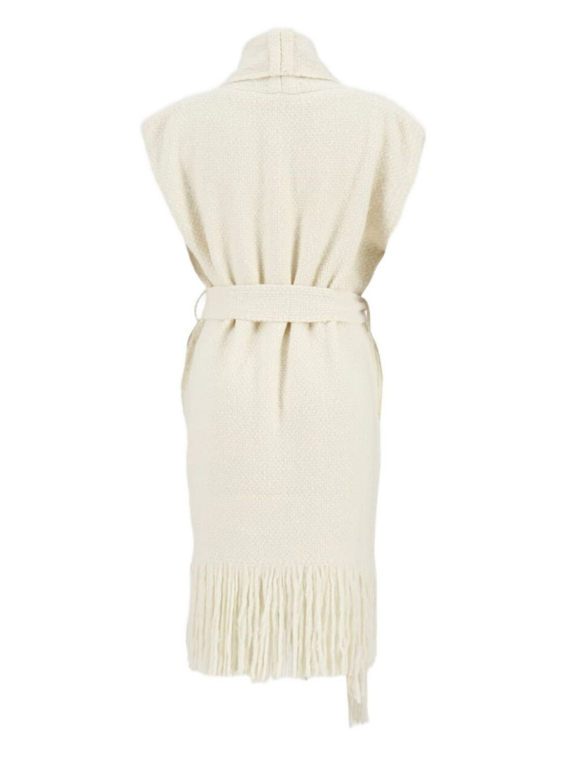 GABRIELA HEARST Teagan fringed belted cashmere vest outlook