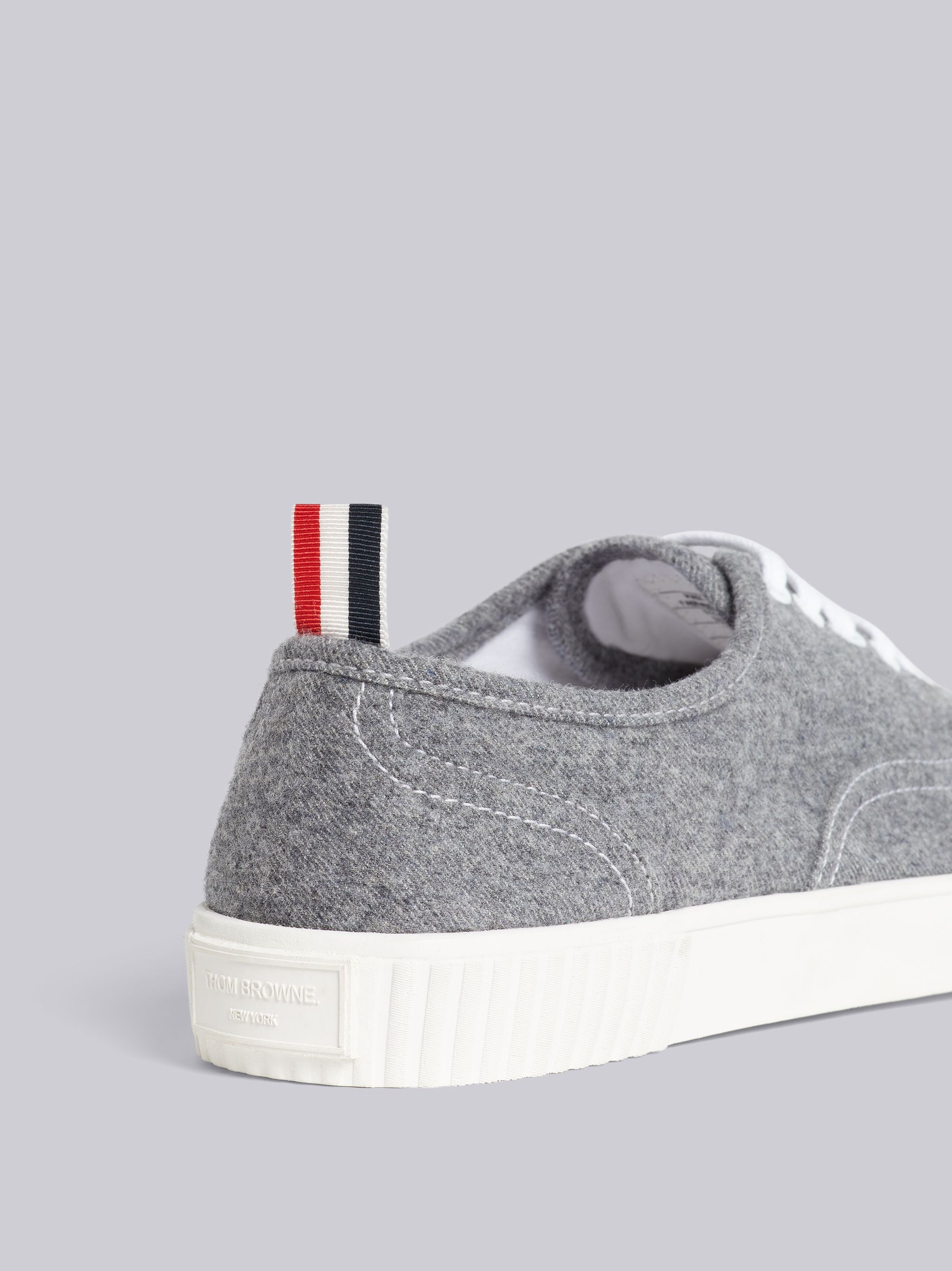 Medium Grey Lightweight Boiled Wool Heritage Trainer - 2