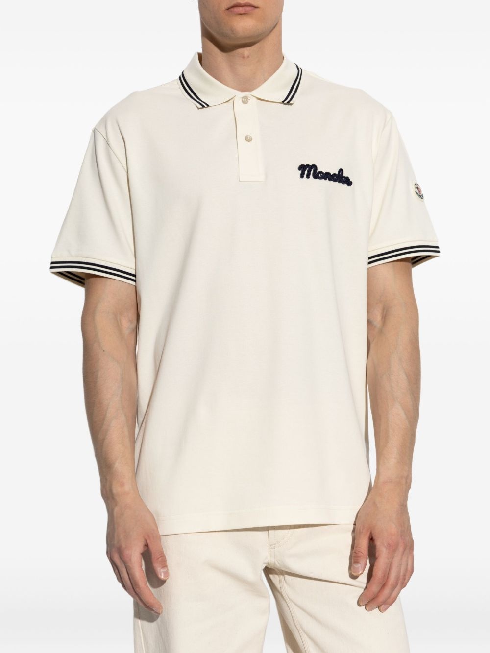 logo-patch polo shirt - 3