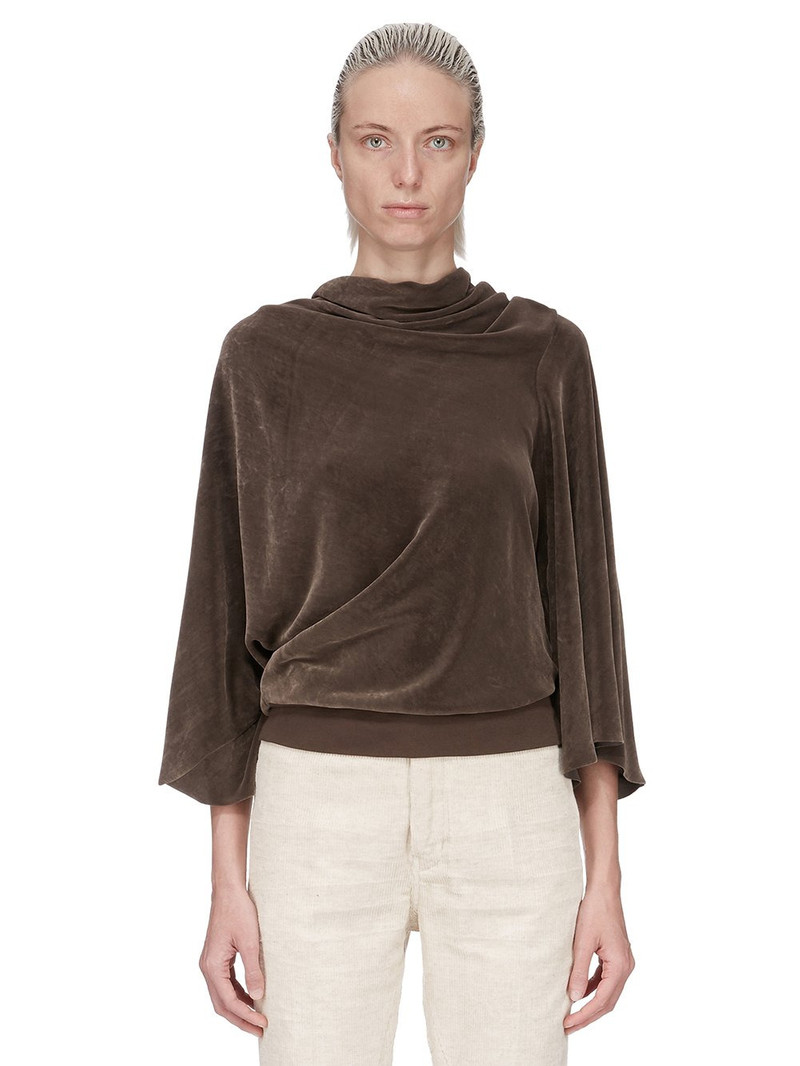 draped cowl-neck top - 1