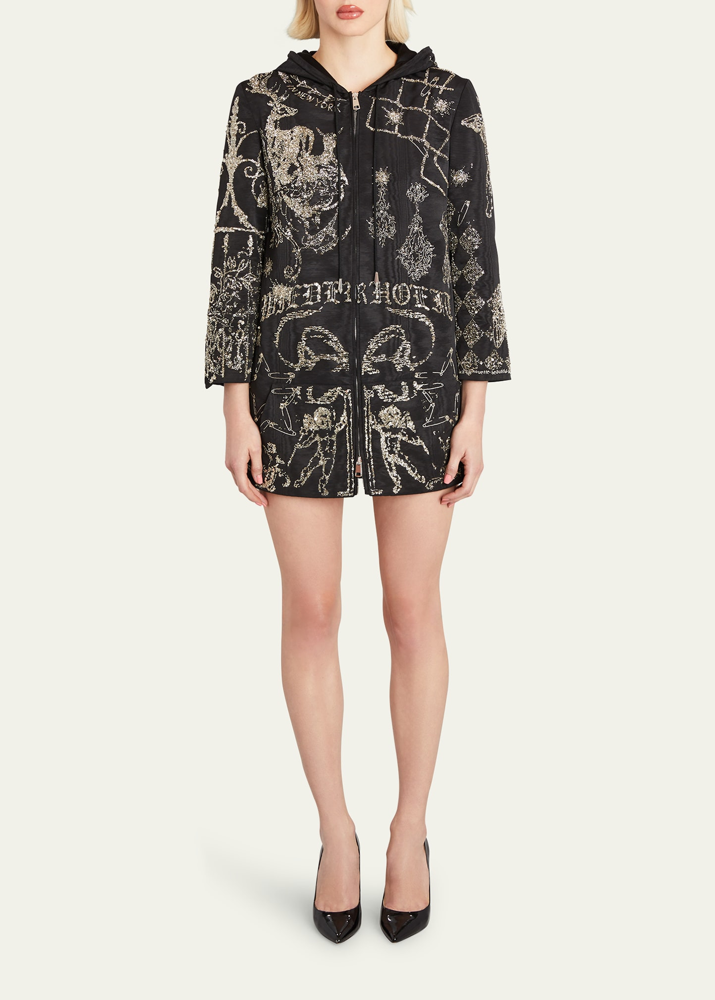 Bedazzled Manifesto Hoodie Mini Dress - 2