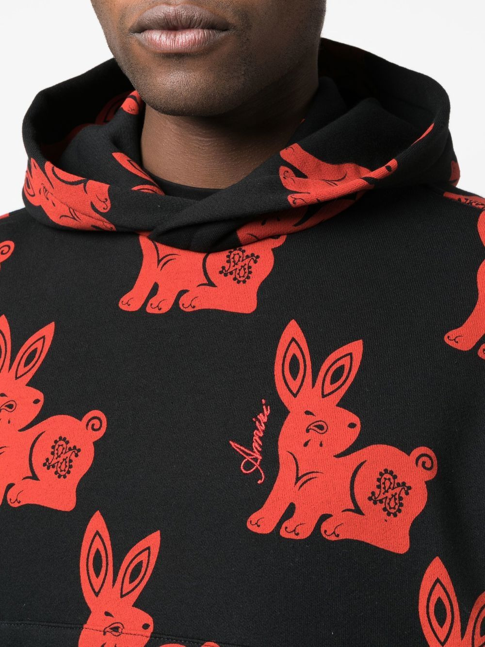rabbit-motif cotton hoodie - 5