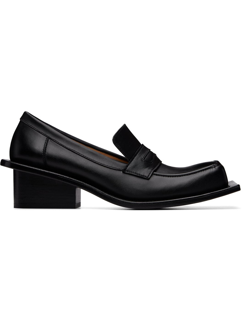 Black Barry Chunky Heel Loafers 1