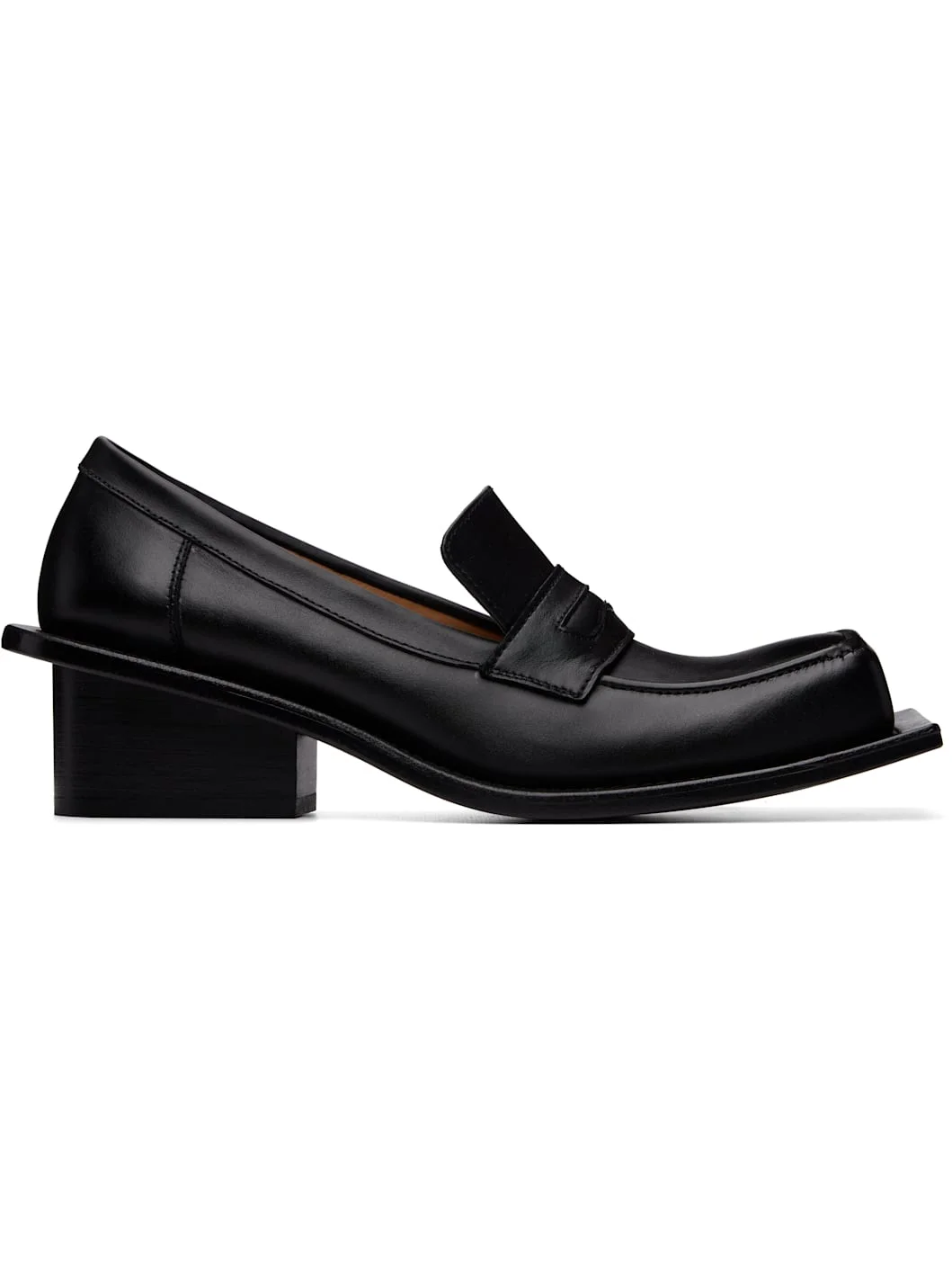 Black Barry Chunky Heel Loafers - 1