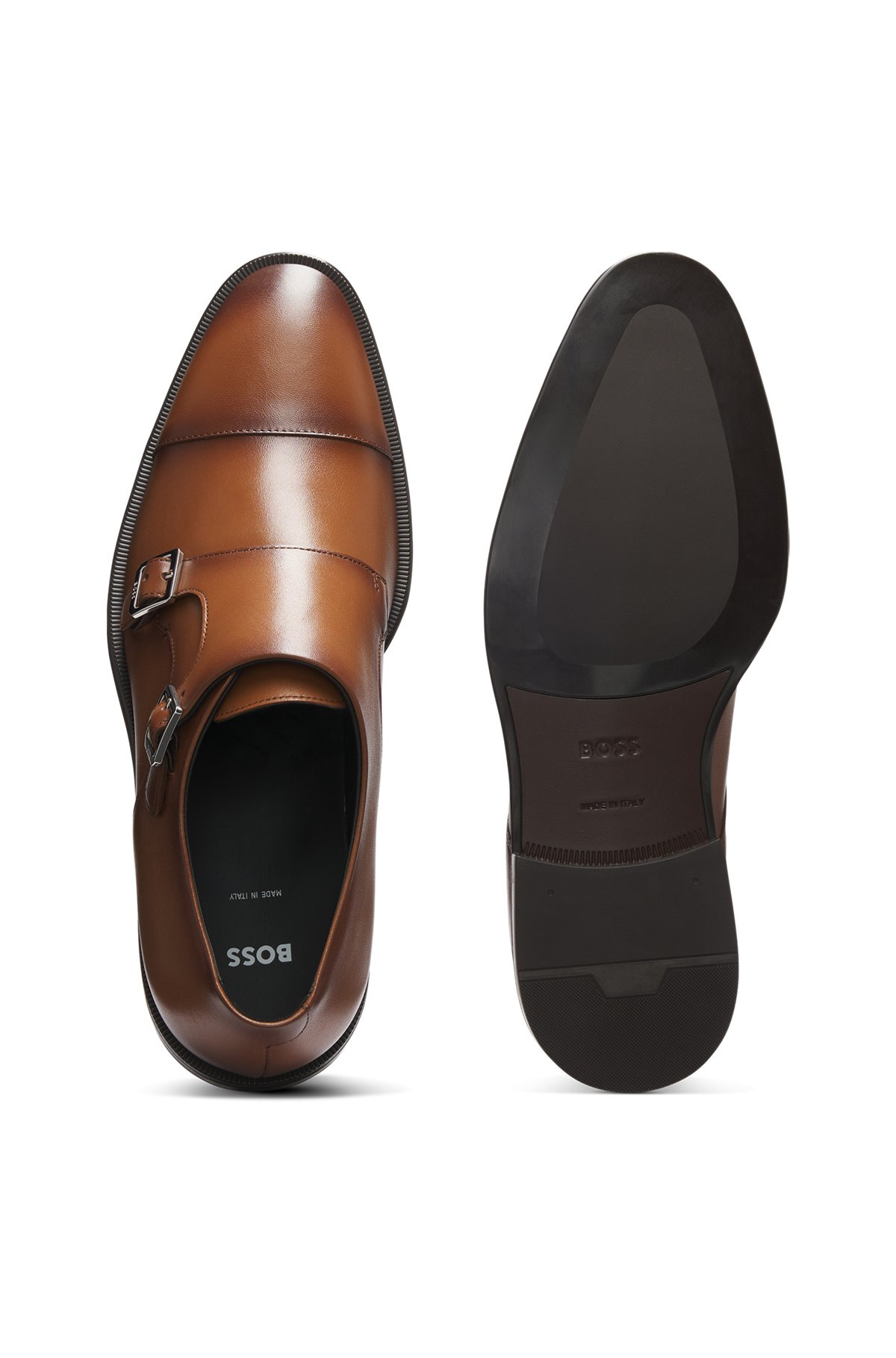 LEATHER DOUBLE-MONK SHOES WITH CAP TOE - 4