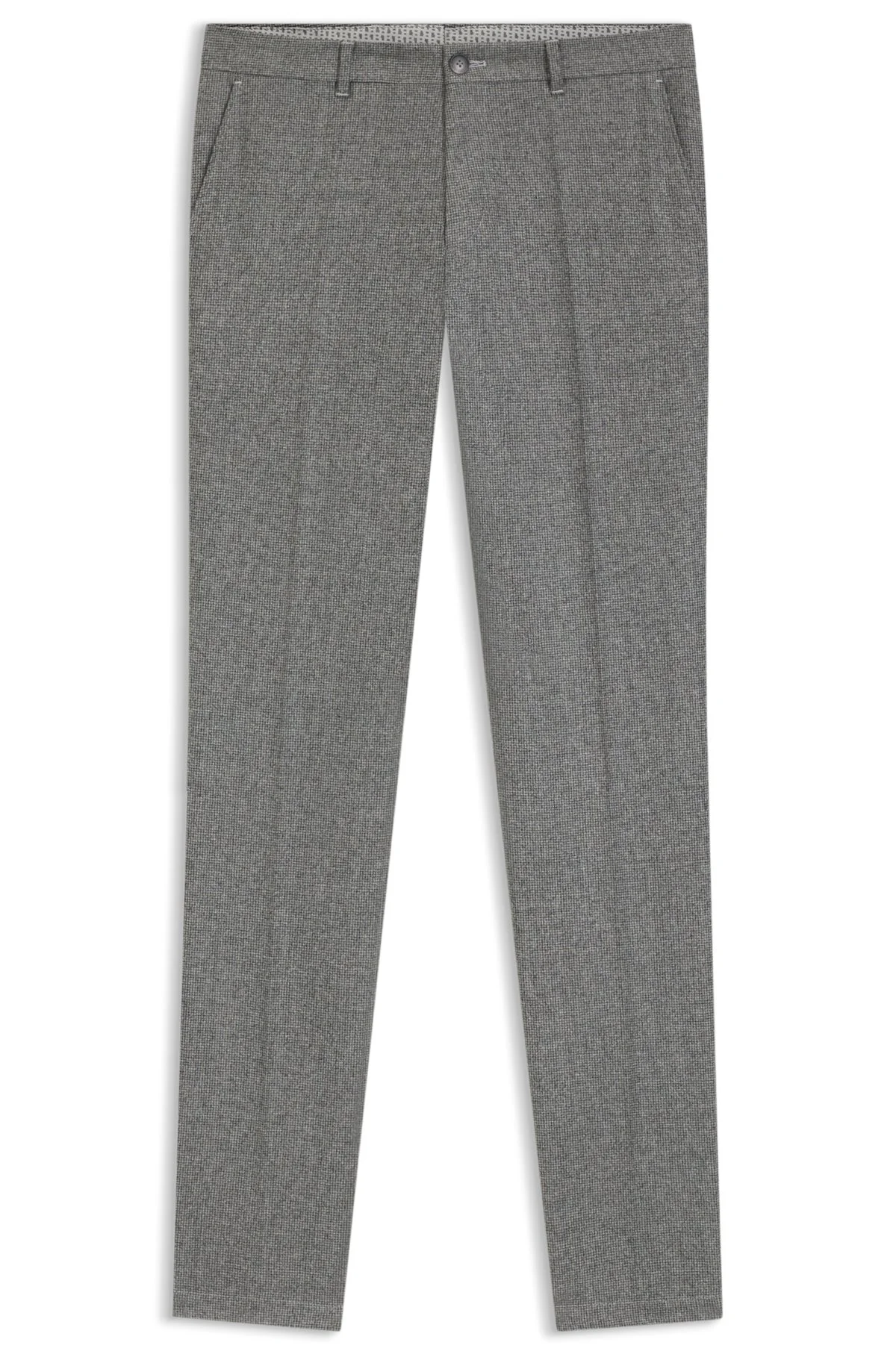 SLIM-FIT PANTS IN MICRO-PATTERNED VIRGIN WOOL - 1