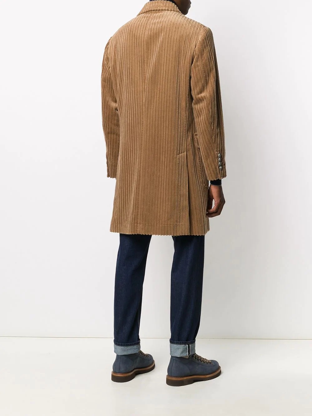 corduroy double-breasted coat - 4