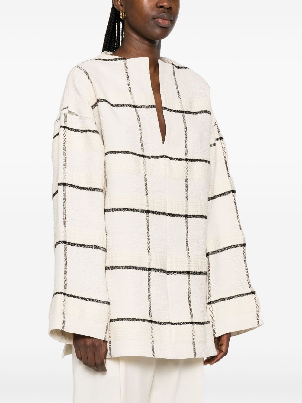 windowpane-check tunic - 3
