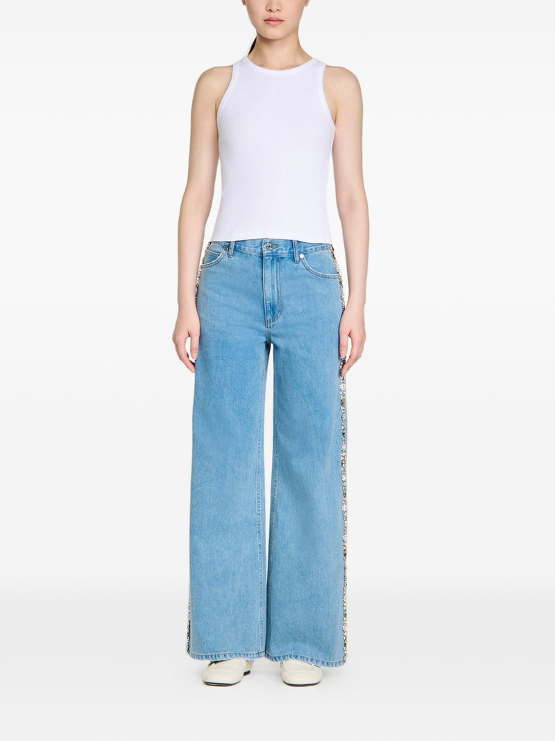 Sandro rhinestone wide-leg jeans outlook