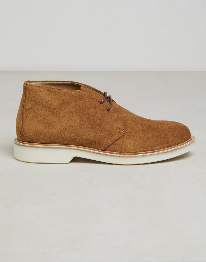 Suede mid boots with white sole 1