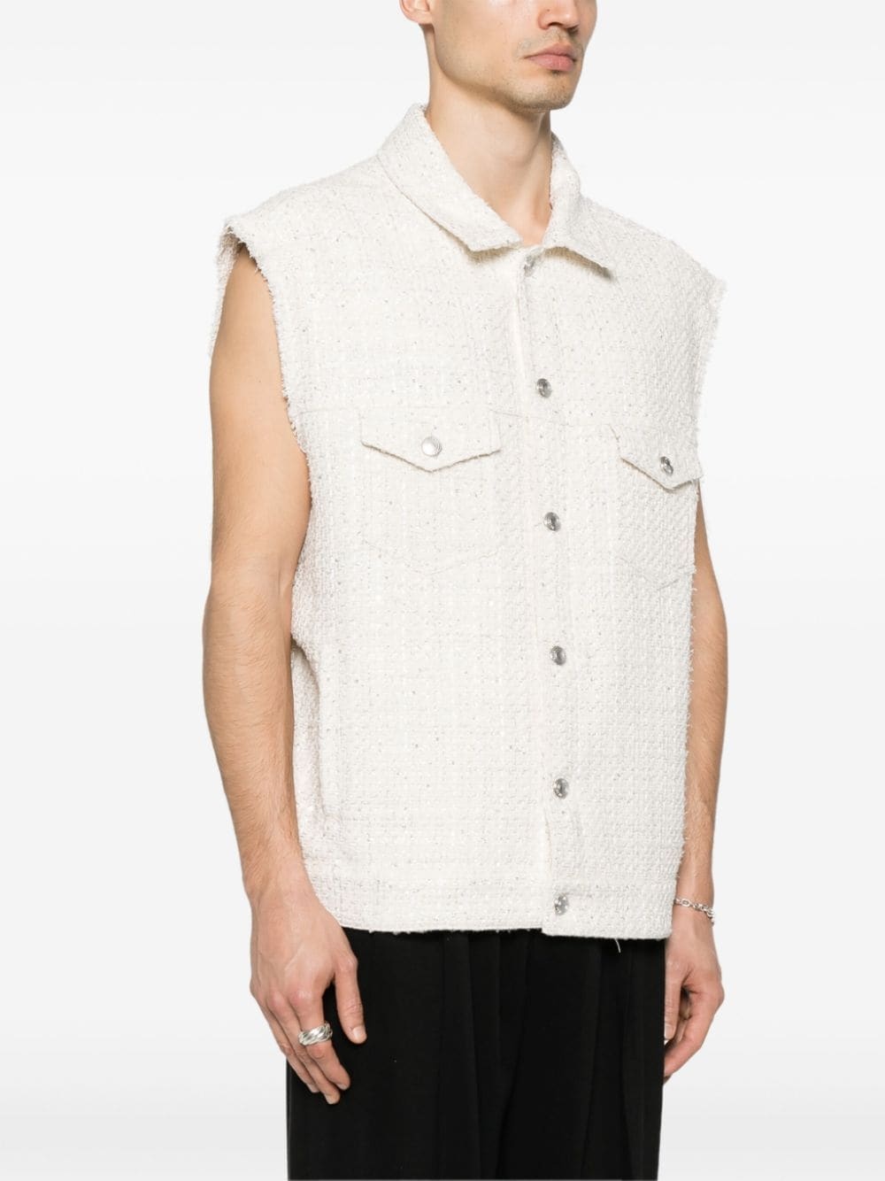 sequin-embellished tweed gliet - 4