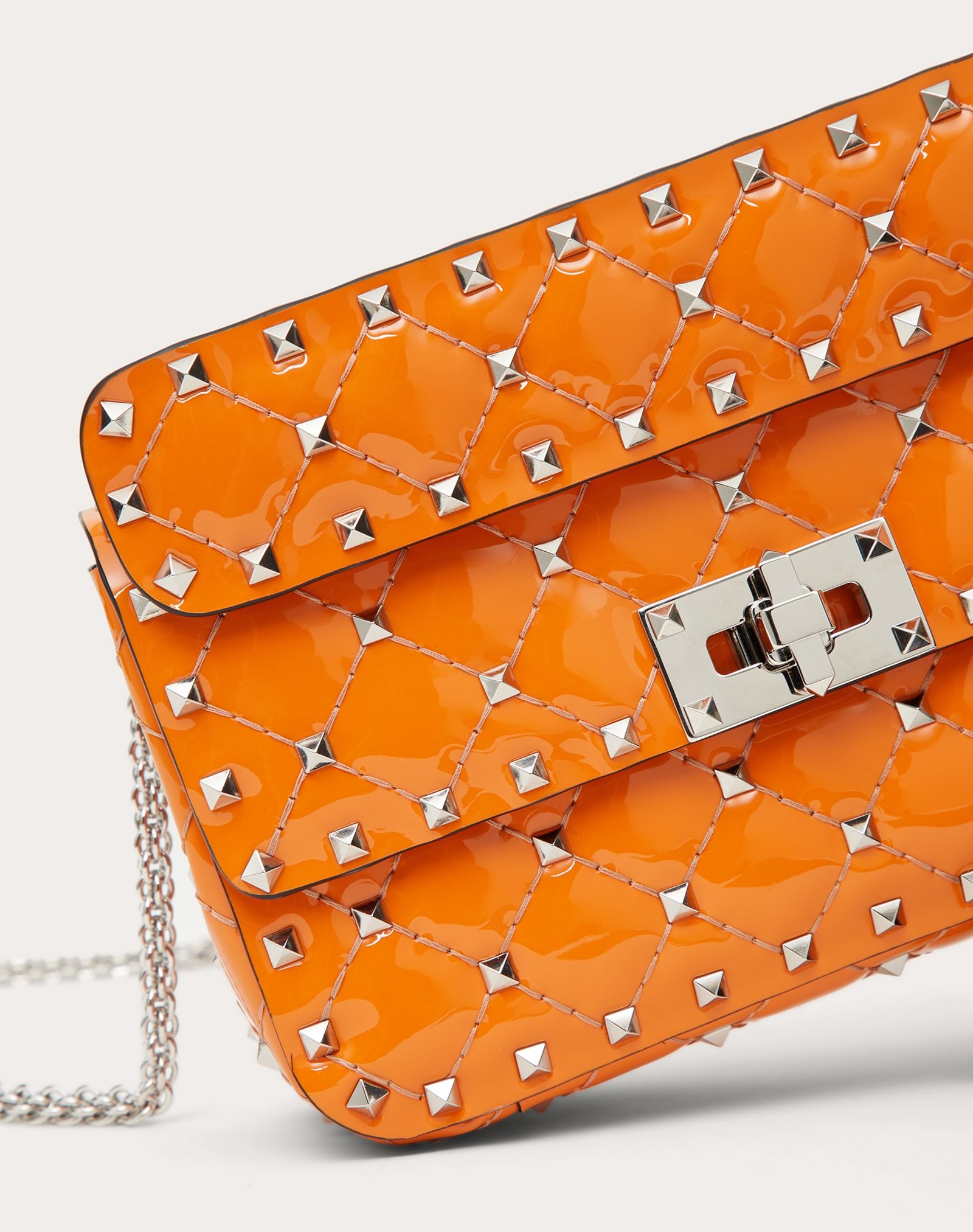 Medium Rockstud Spike Patent Leather Bag - 5