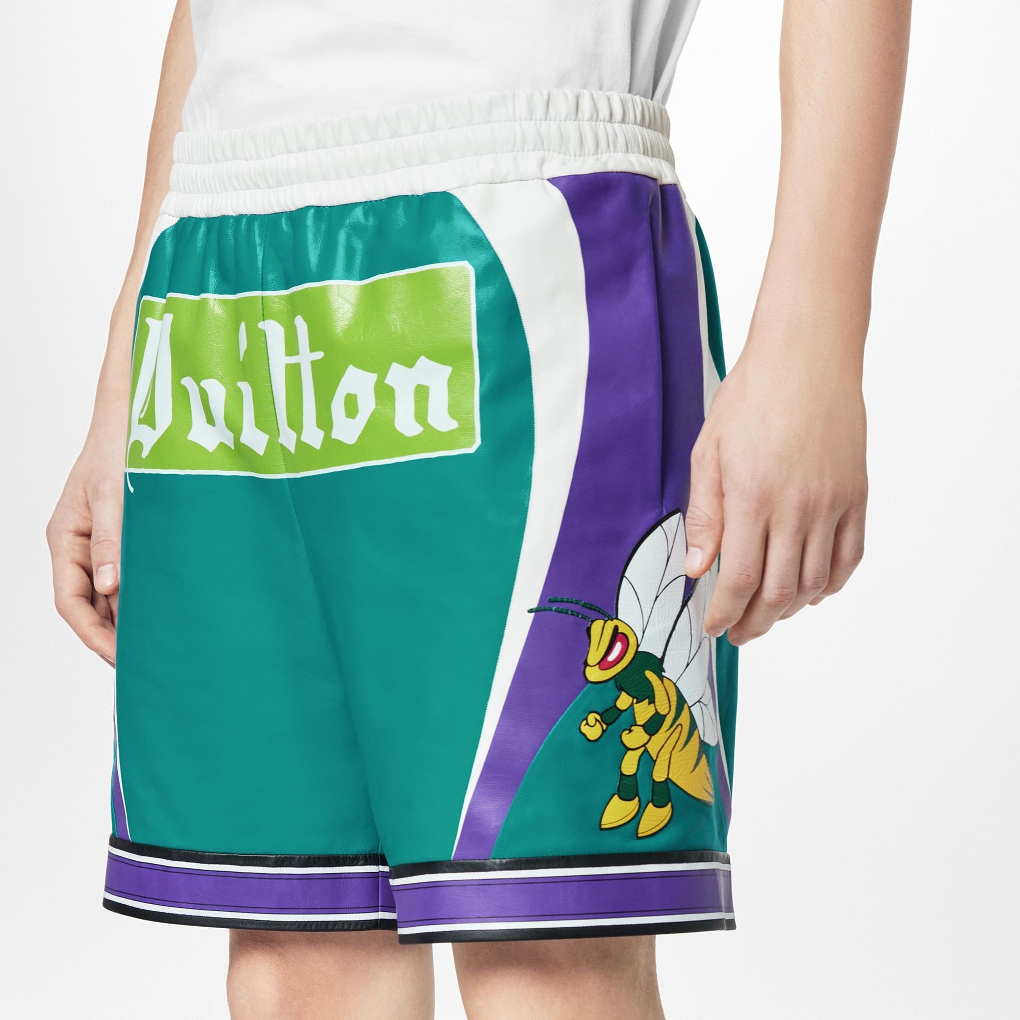 LV Graphic Sporty Leather Shorts - 5