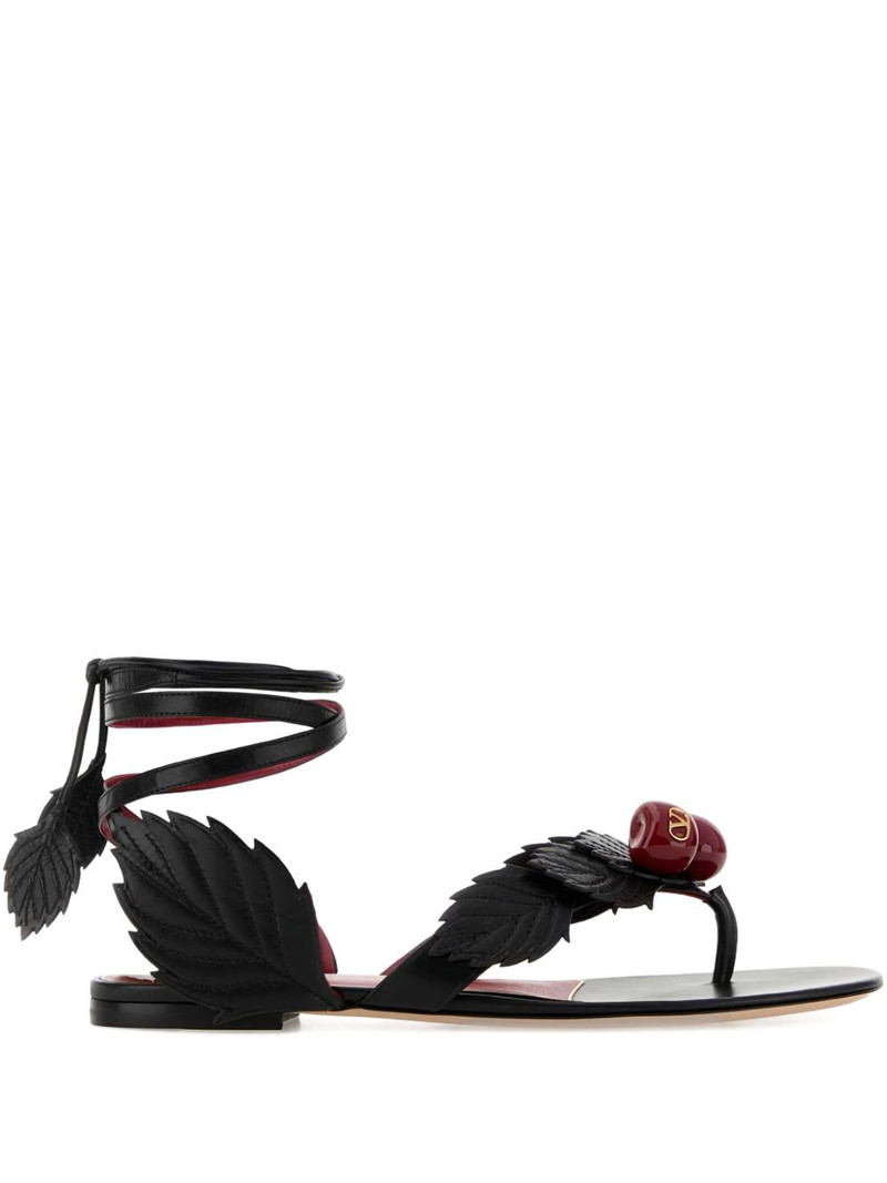 Cherryfic leaf leather sandals 1