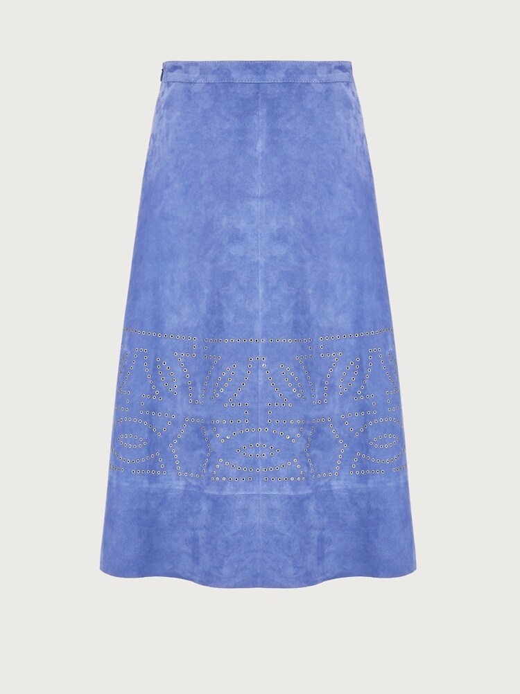 SUEDE SKIRT WITH RIVETS - 1