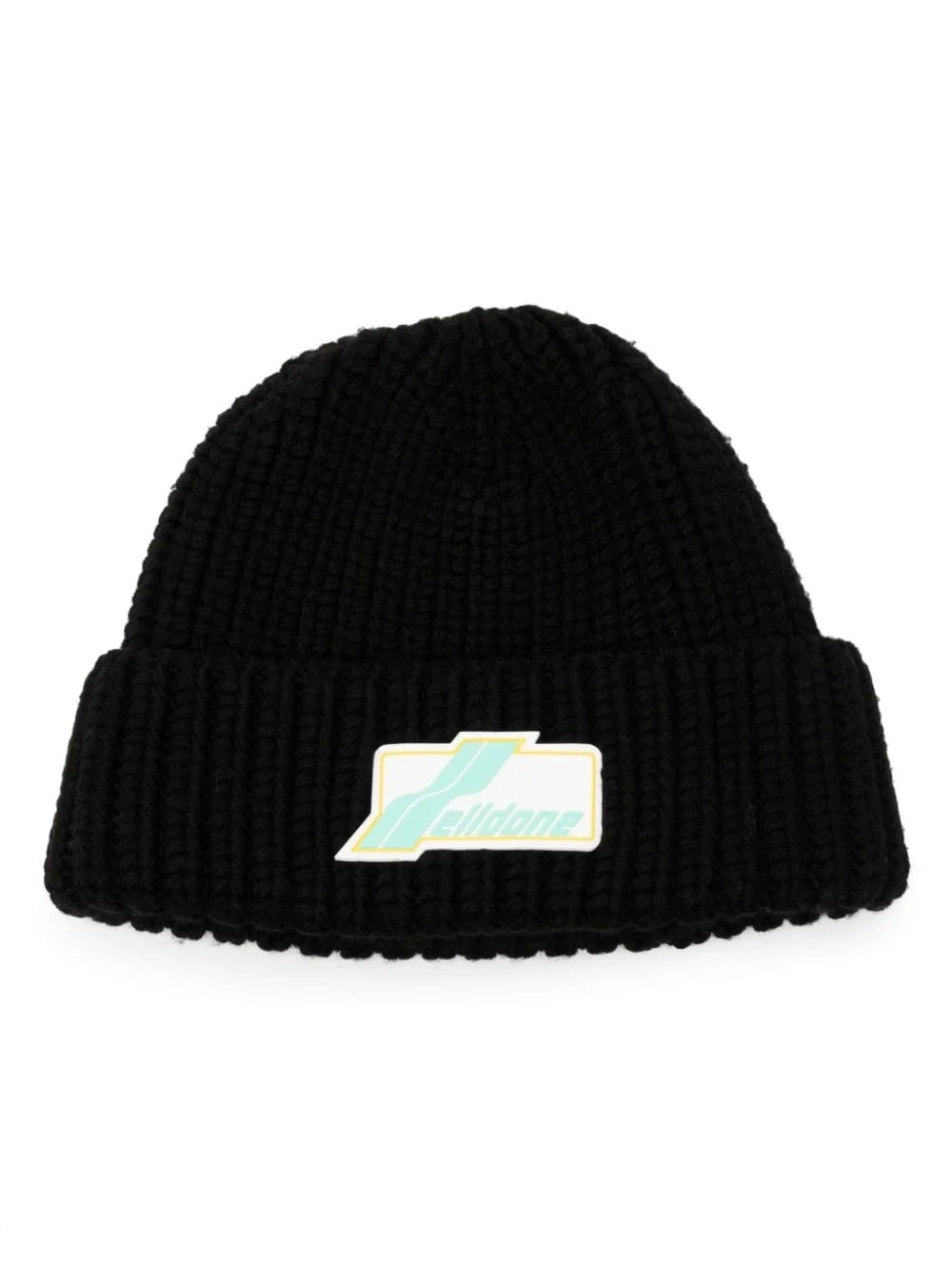logo-appliqué wool beanie - 1