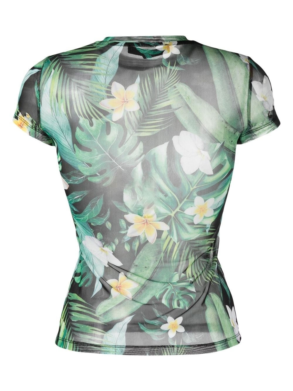 sheer graphic-print T-shirt - 2