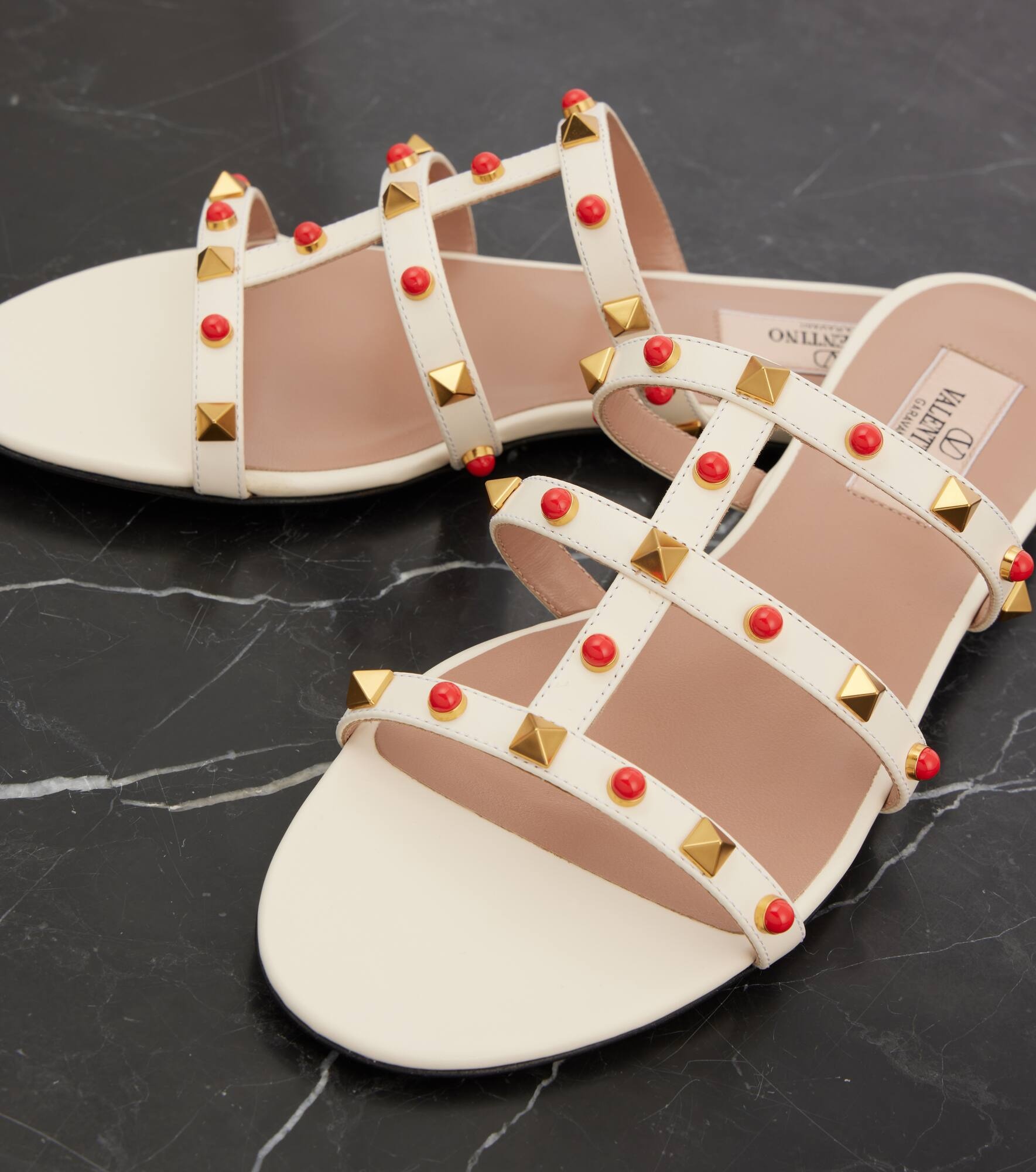 Rockstud leather sandals - 5