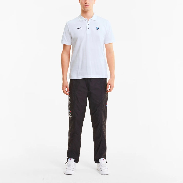 PUMA x BMW Motorsport Striped Short Sleeve Polo Shirt 'White Black' 598005-02 - 3