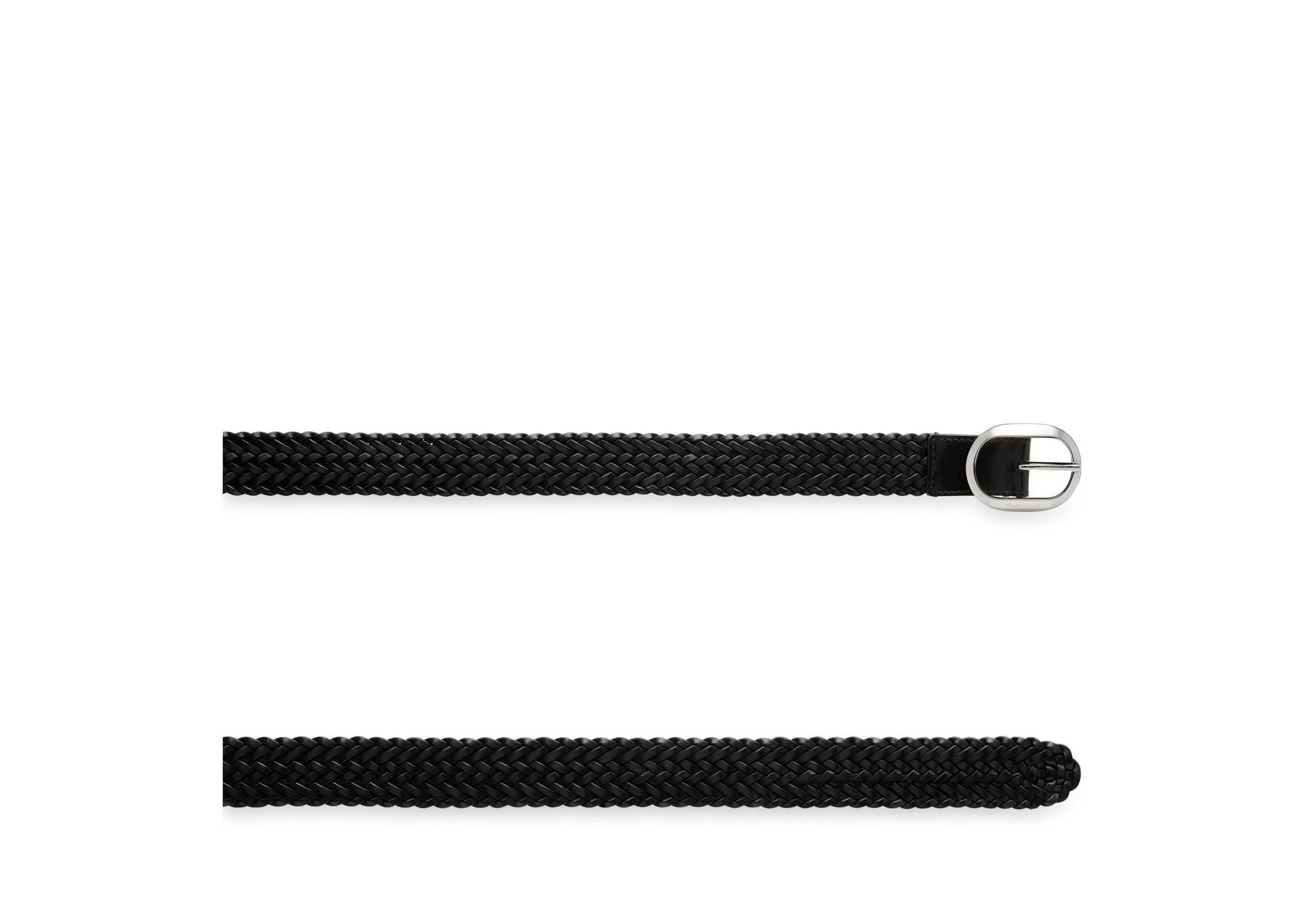 WOVEN LEATHER OVAL BELT - 2
